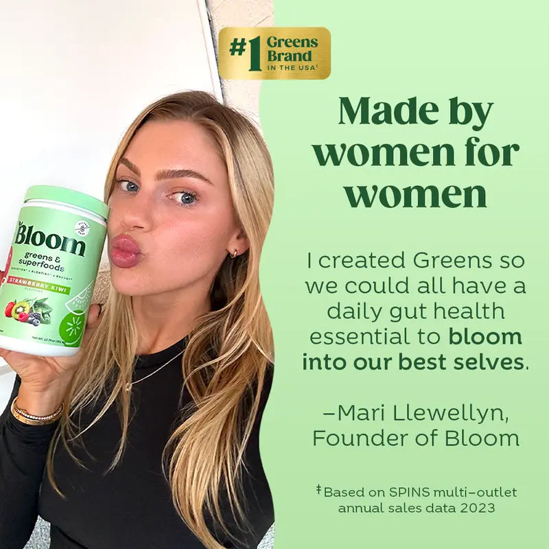 30Ct Bloom Nutrition Greens and Superfoods Powder - Probiotics for Digestive Health & Bloating Relief for Women, Digestive Enzymes for Gut Health, Best Tasting Greens