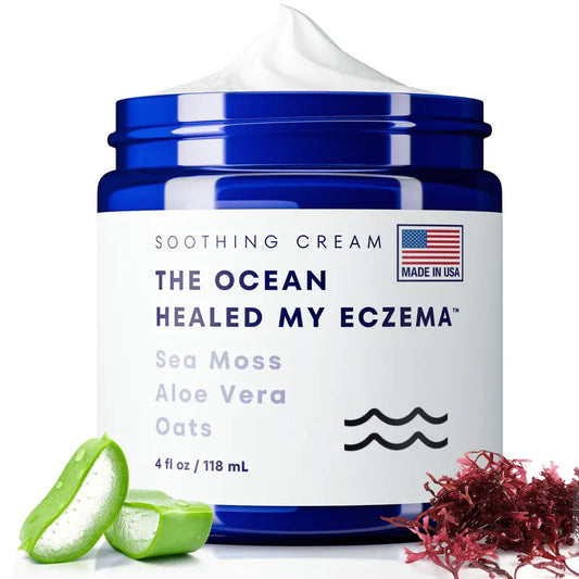 All Natural Eczema Soothing Cream | Made with Sea Moss! Sensitive Skin Dry Skin Hydrating Comfort Moisture | Fragrance Free Skincare