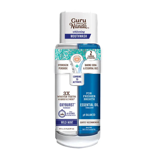 Gurunanda Dual Barrel Oxyburst Whitening Mouthwash (20 Oz)