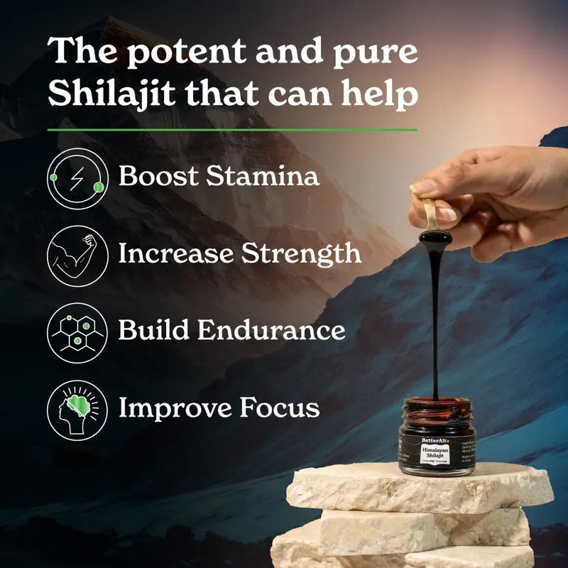 Betteralt Himalayan Shilajit Resin | Lab-Tested for Purity | Ayurvedic Energy Supplement | 30G, 75 Servings